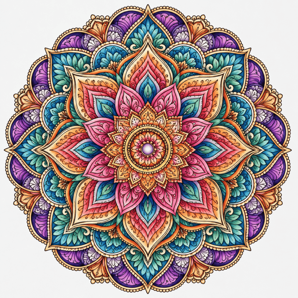 mandala terminé coloriage adulte