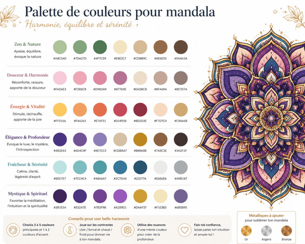 palette de couleur pour mandala