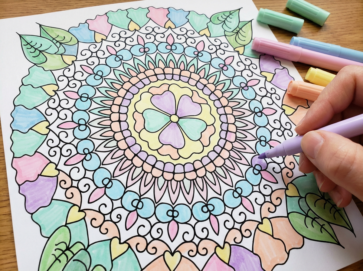 Mandala Mila Pastel Color - Quel feutre utiliser pour colorier