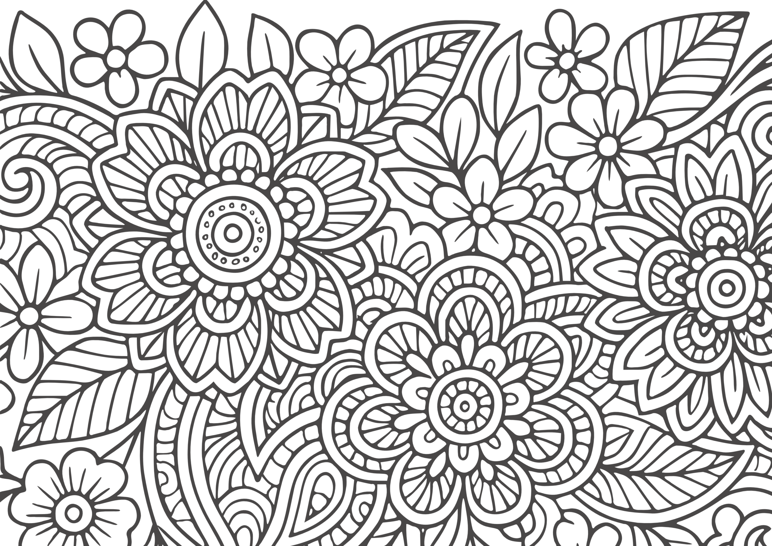 Coloriage zentangle fleurs à imprimer gratuitement – motifs floraux anti-stress adulte PDF