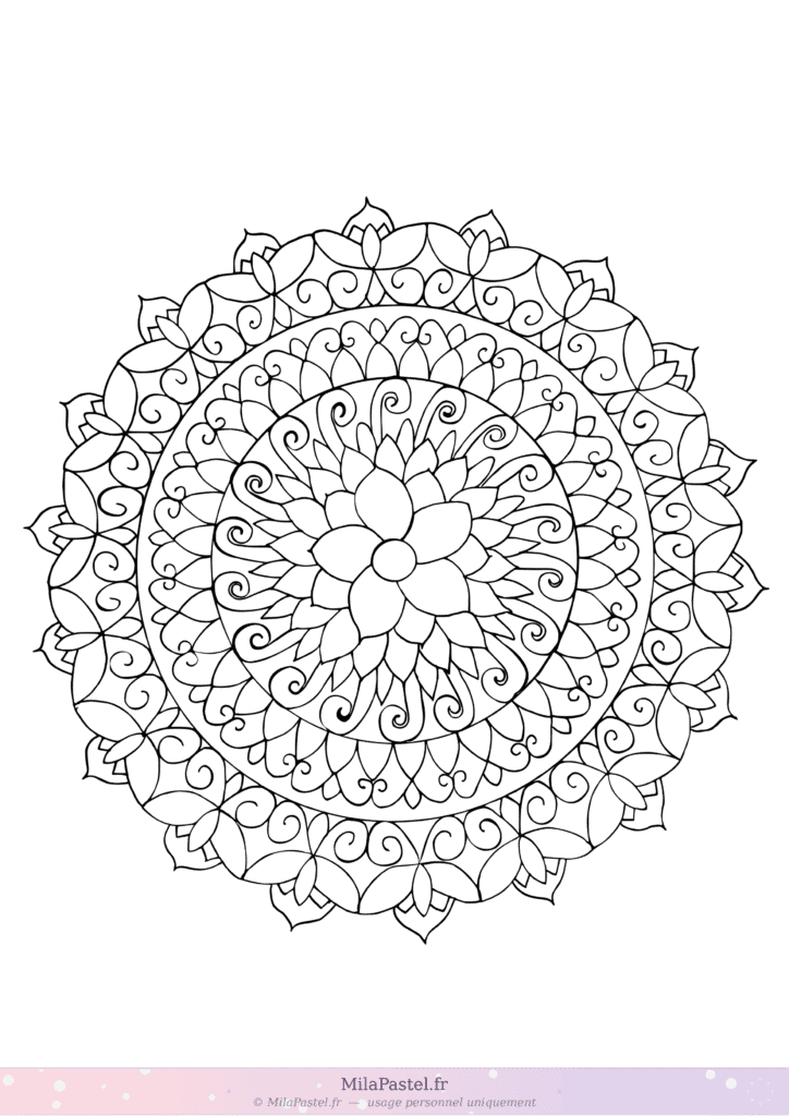 mandala à télécharger sur mila pastel Color