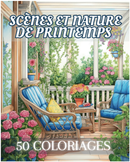 livre de coloriage sur le printemps