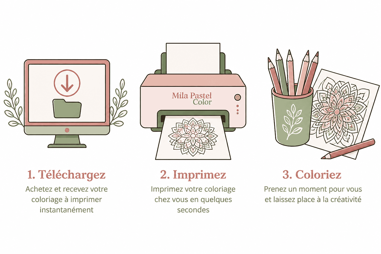 Téléchargez, imprimez et coloriez vos PDF Mila Pastel Color