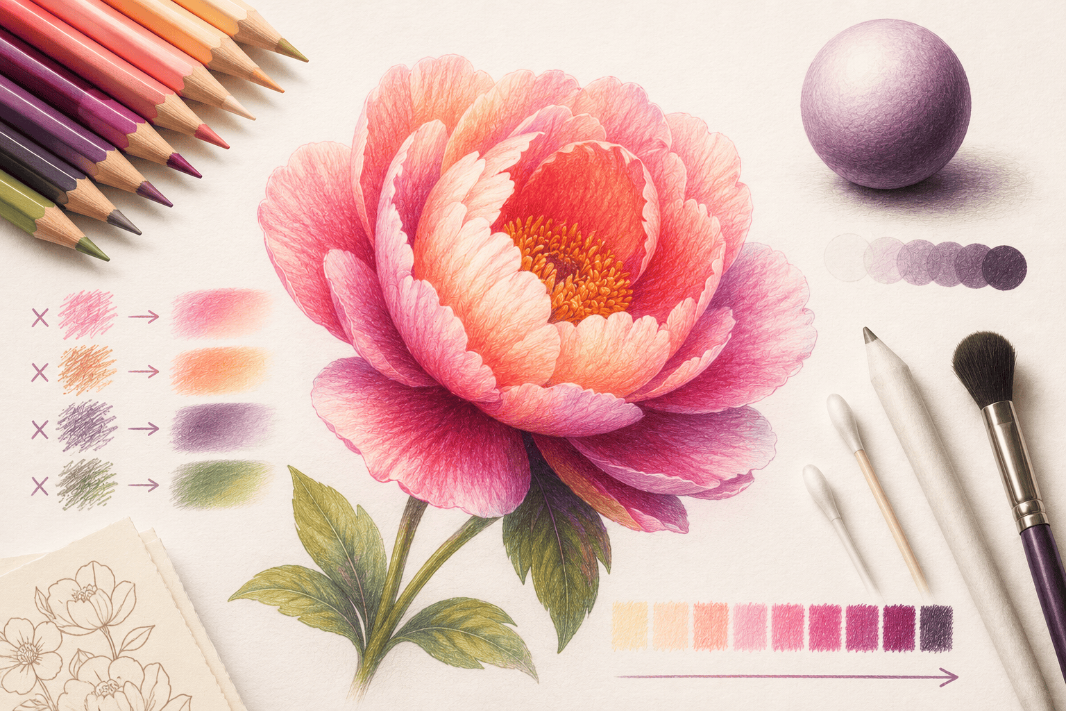 Comment faire de beaux dégradés aux crayons de couleur : 8 erreurs qui empêchent d'obtenir un coloriage lisse