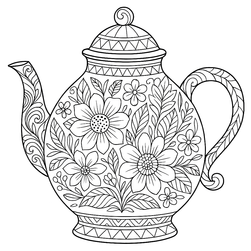 coloriage cafetière mandala