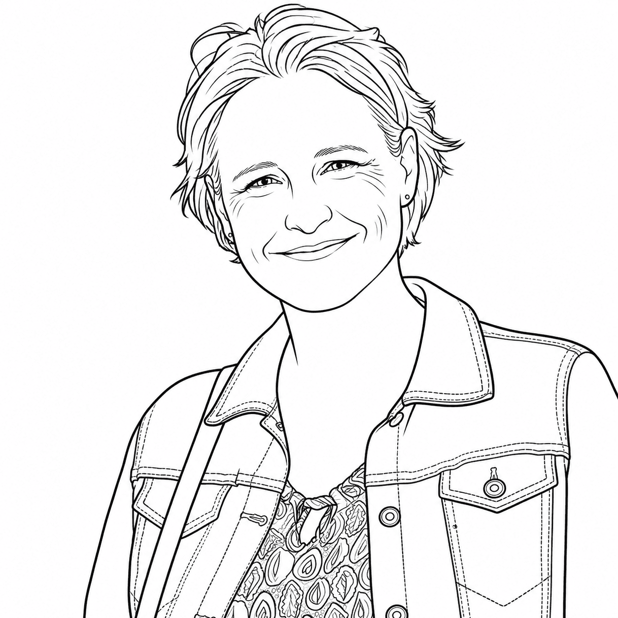 Portrait de Florence façon coloriage