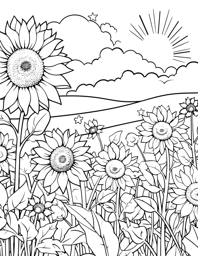 coloriage tournesols