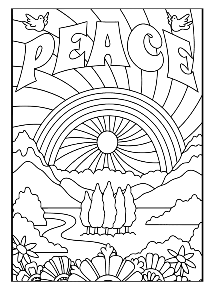 coloriage nature vintage